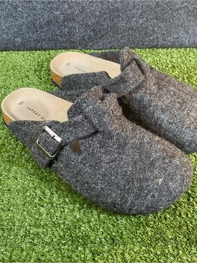 Target Man Boston Dark Gray Wool Slip-On Clogs Buckle Women Men’s Size 10 Comfy